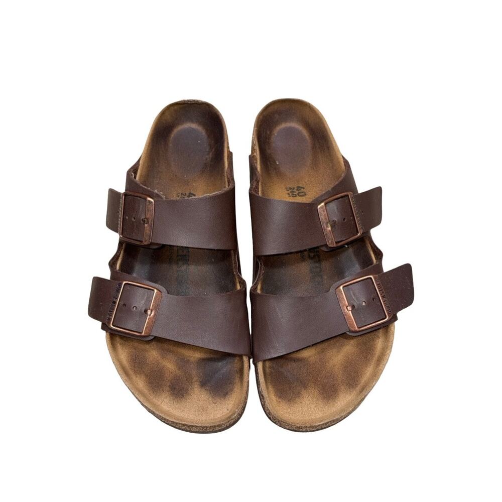 Birkenstock Arizona Brown Leather Slides   Size: 40 /Ladies 9 Mens 7